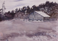 Watercolor Ontario Barn