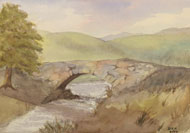 Watercolour Merlin's Bridge