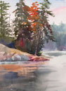 watercolor painting Fall Point