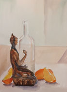 watercolour painting by Debbie Homewood  Buddha in the Kitchen