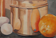 watercolor painting by Debbie Homewood  Copper Pot